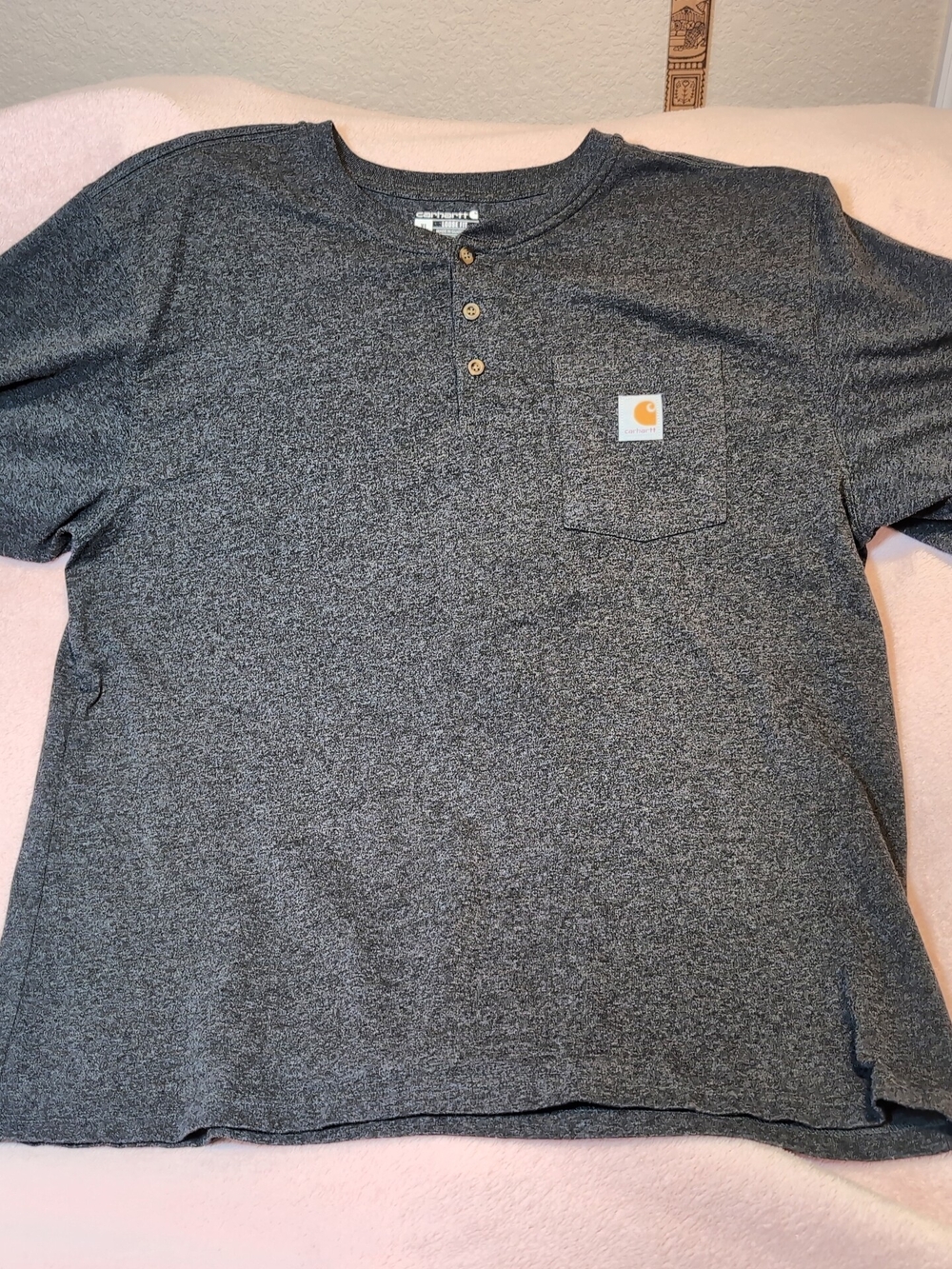 Carhartt Men's Gray Heather Henley Pocket T-Shirt Size XL